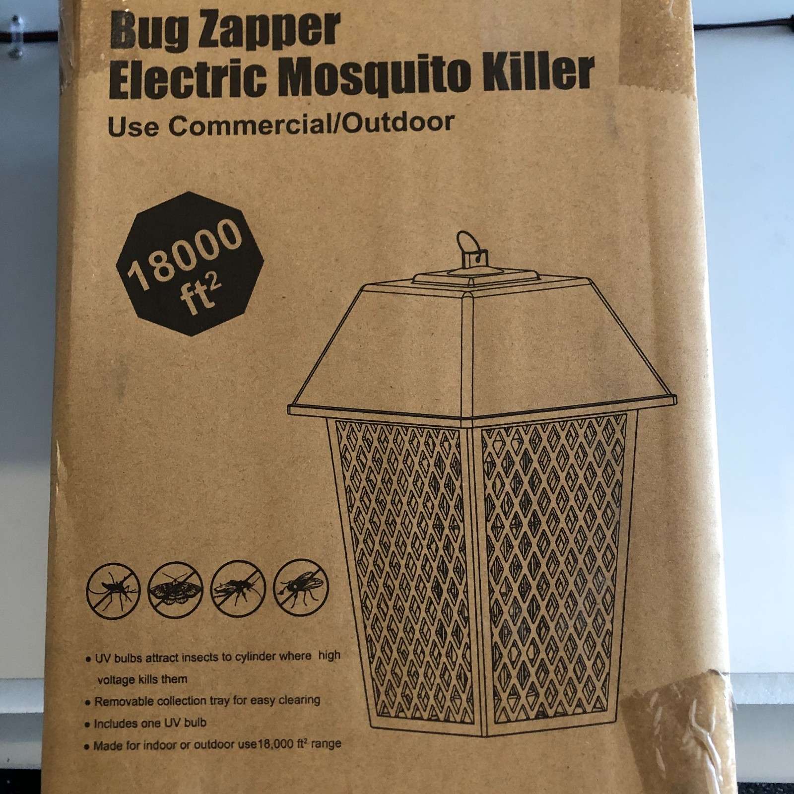 KAPAS Bug Zapper Electric  Mosquito Killer 18000 sq ft Indoor Outdoor UV Bulb.