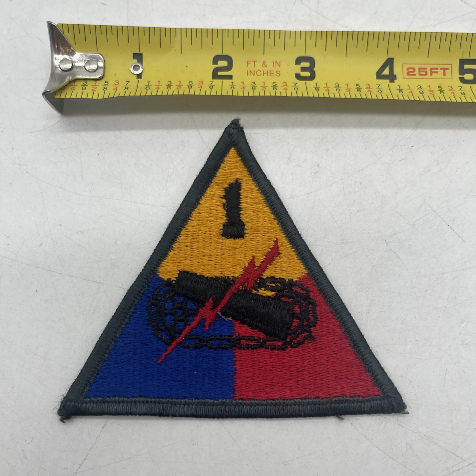U.S. Military 1st Armored Division Patch Insignia Triangle Merrowed Sew On ~3.5”