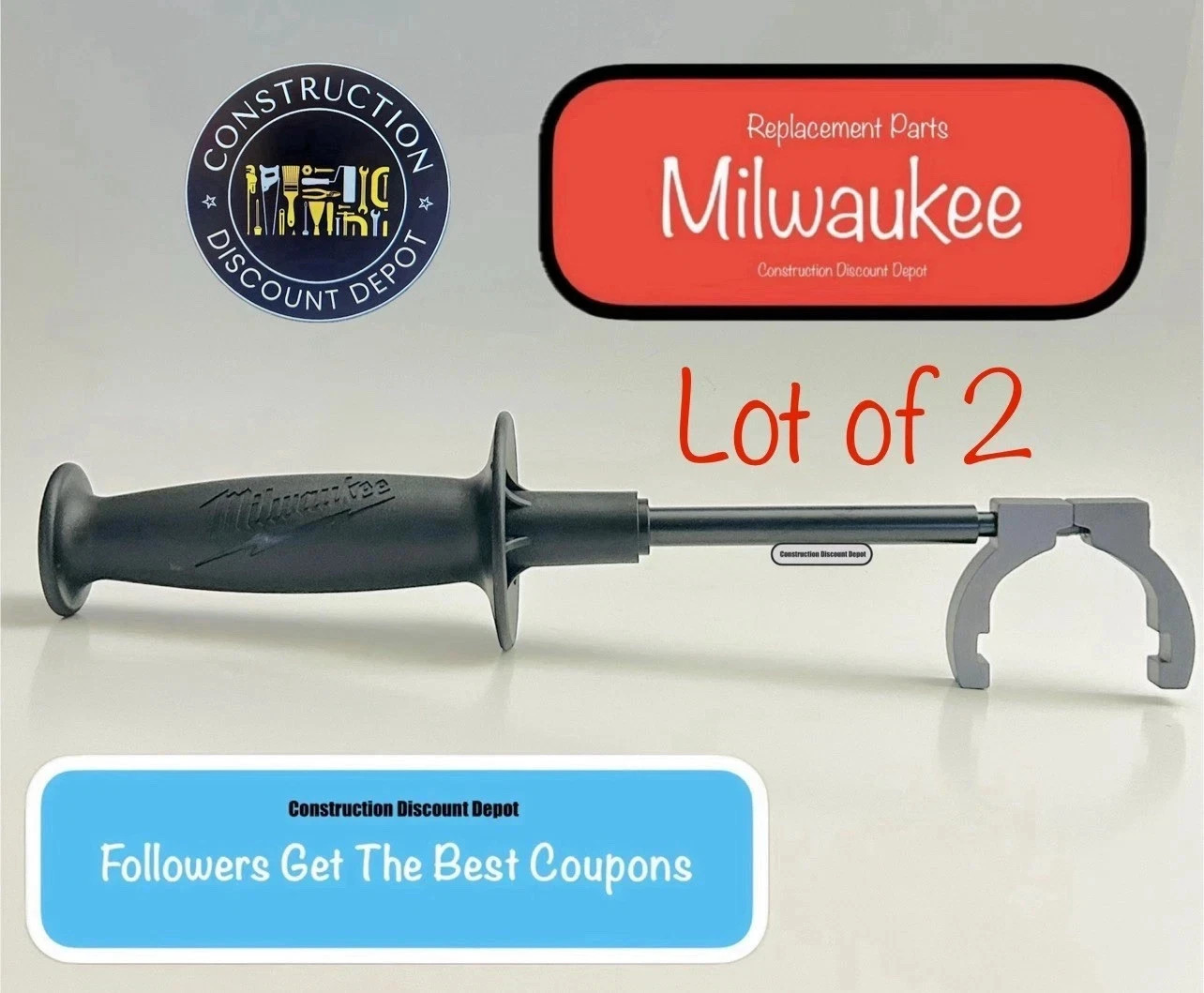 Lot of 2 Milwaukee Replacement Drill Side Handle 2804-20