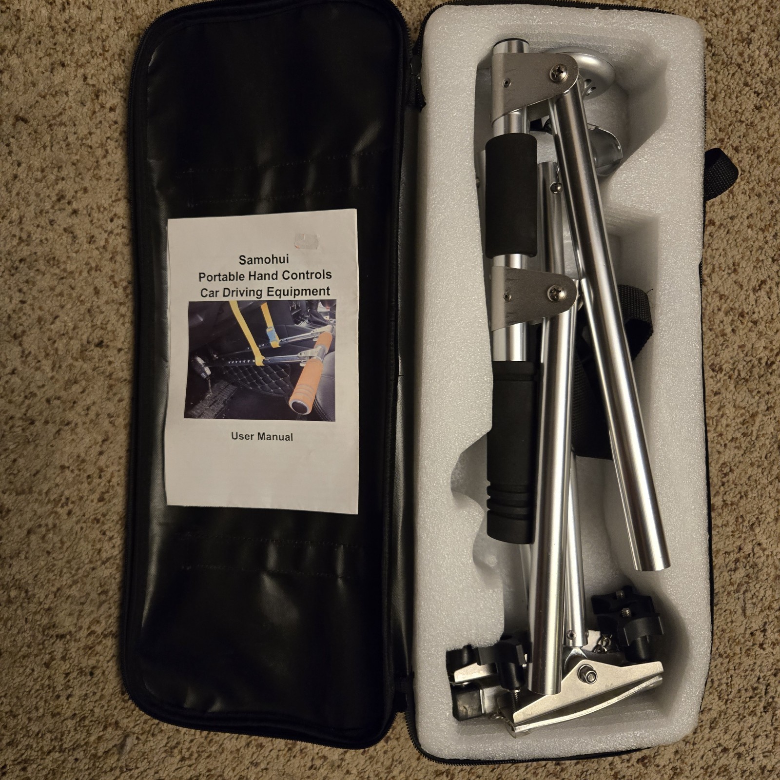 New Samohui Portable Handicap Hand Controls with Case – Adaptive Driving Aid