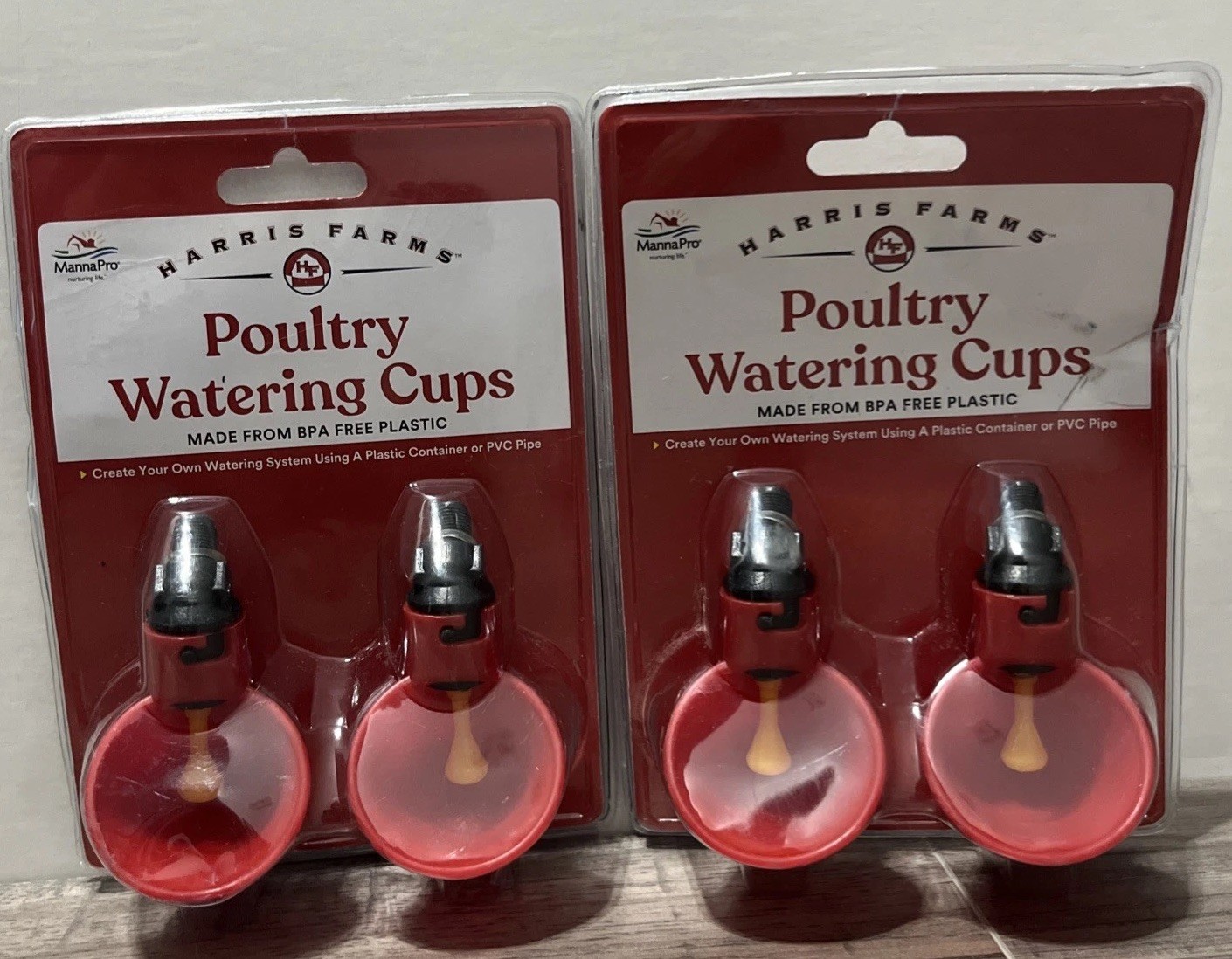 Harris Farms Poultry Watering Cups BPA Free Plastic 2 Packs Of 2 Chicken Farm