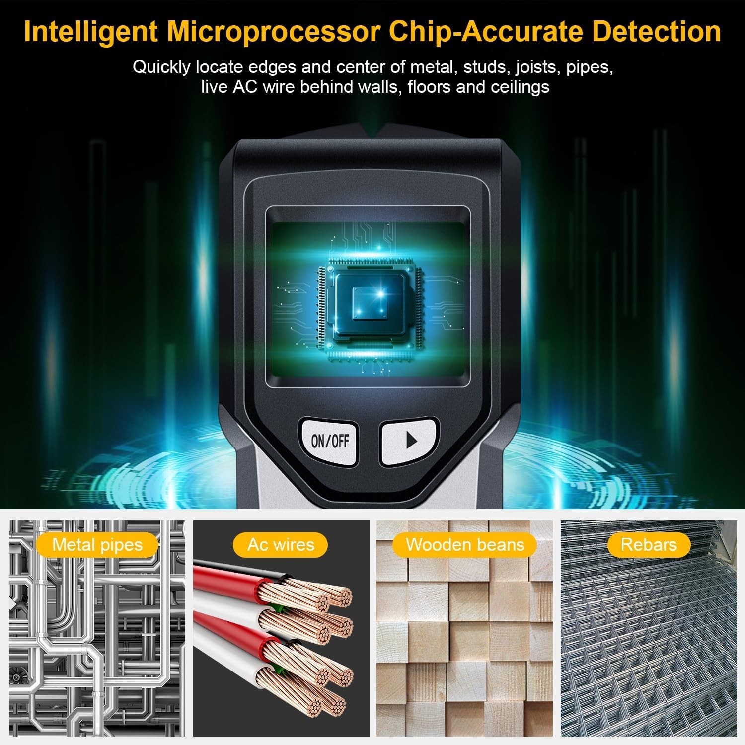 Versatile 5-in-1 Wall Scanner with Backlit LCD - Essential Tool for DIY Projects
