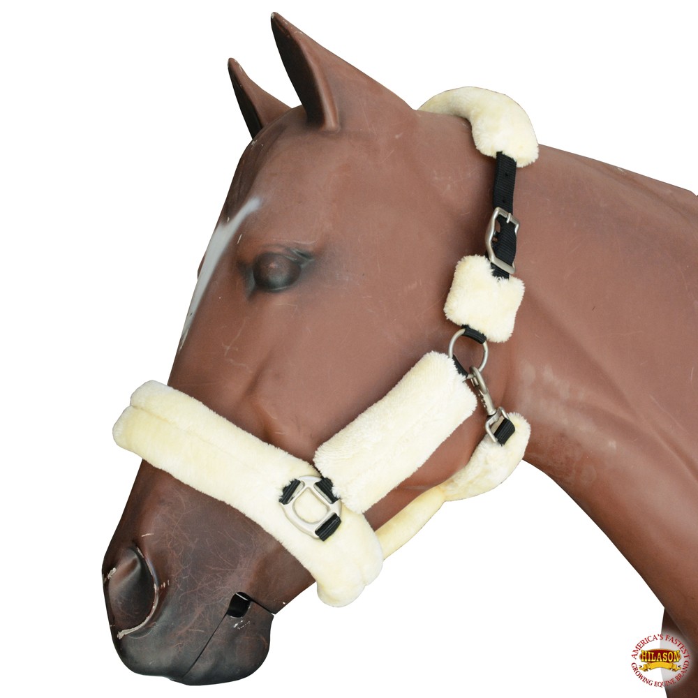 HILASON Comfort Fleece Nylon Horse Halter Natural | Western Halters for Horses