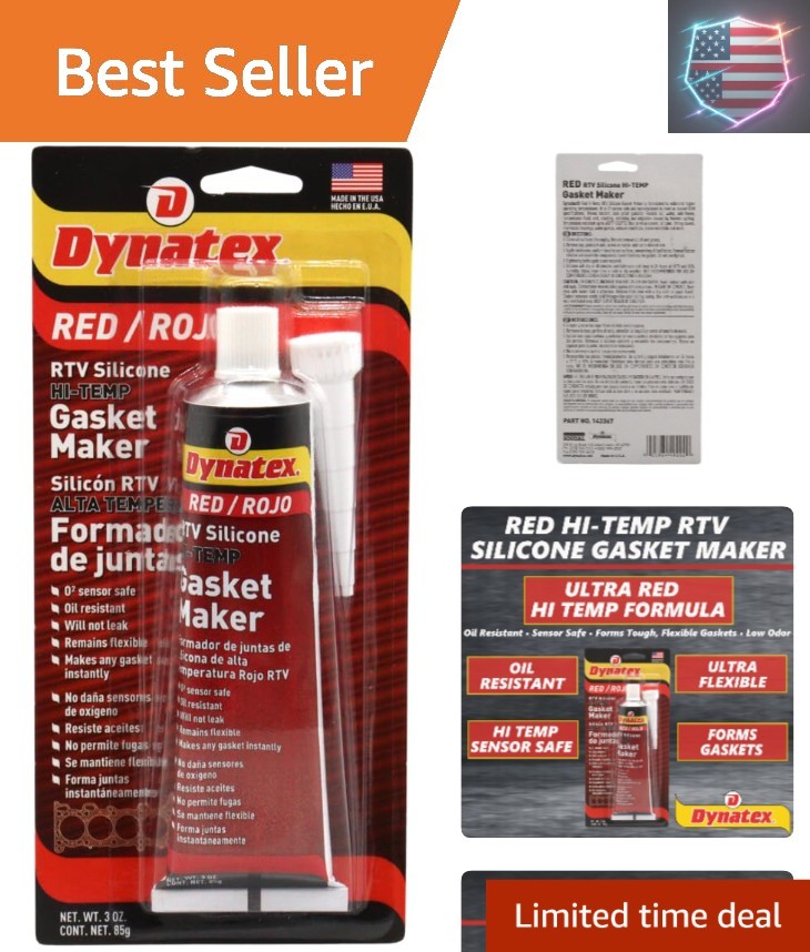 Red High Temp RTV Silicone Gasket Maker, 85g, Excellent Oil and Water Resista...
