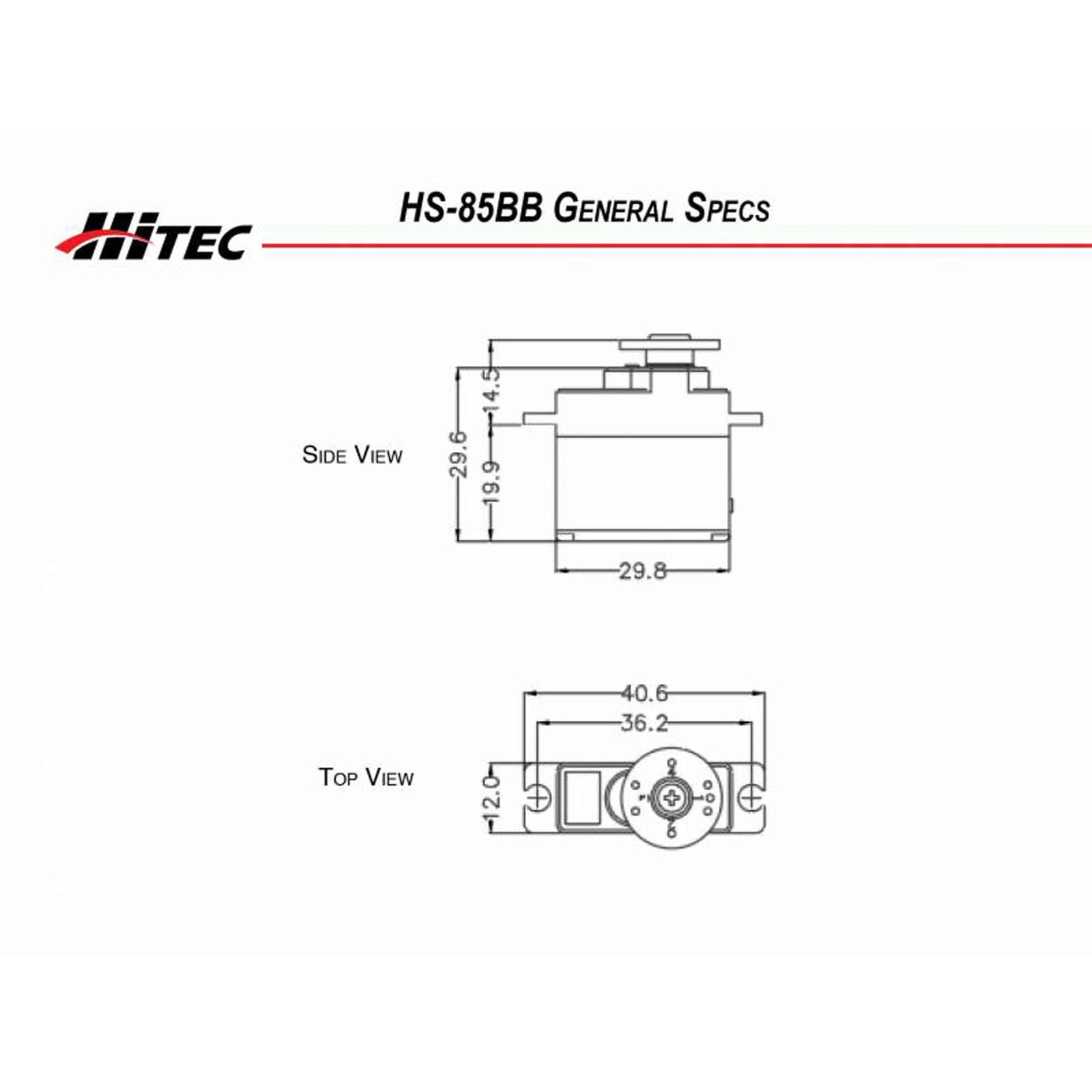Hitec RCD Inc Mighty Micro Servo HS-85 Universal HRC31085S Servos
