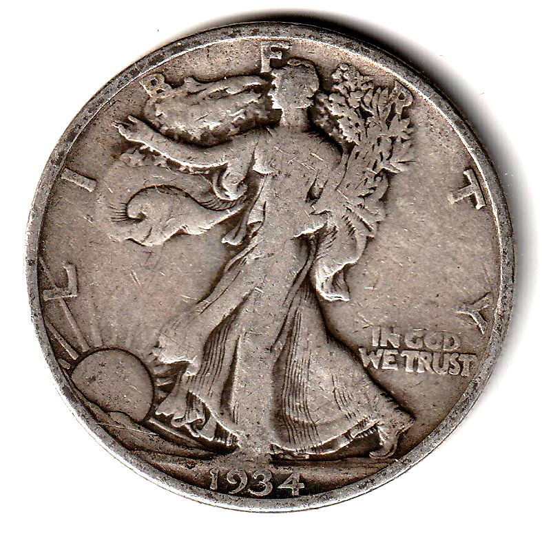 1934 S Walking Liberty Half Dollar fine
