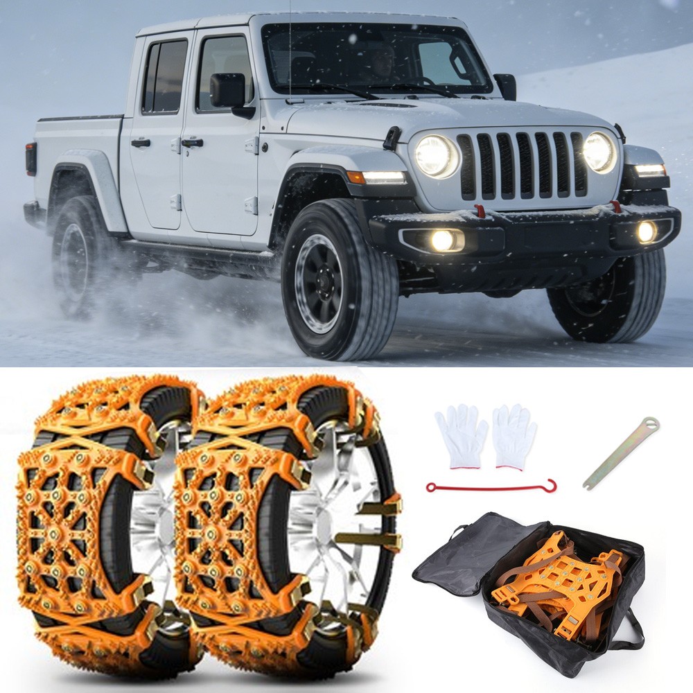 For Jeep Gladiator 12PCS Anti Skid Snow Tire Chains Adjustable Emergency Winter