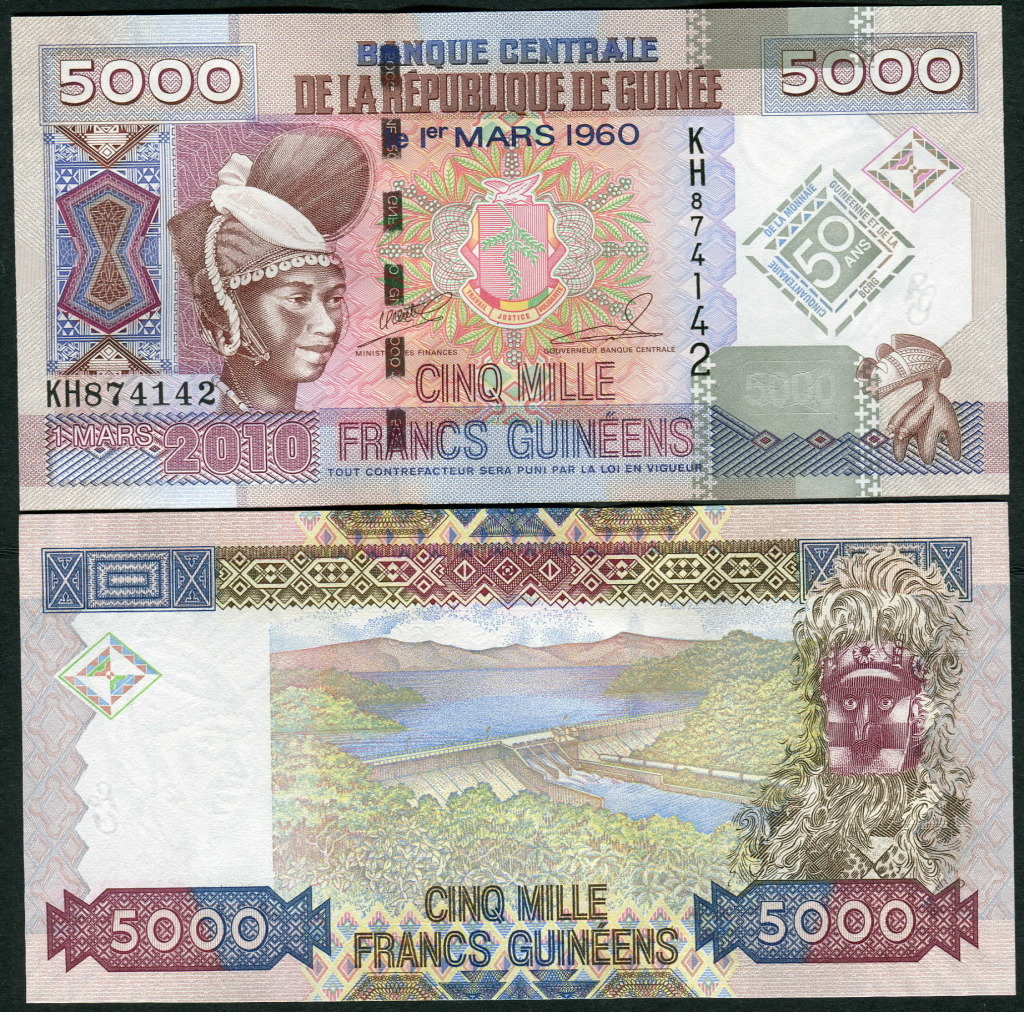 Guinea 5000 Francs 2010 UNC**New Commemorative