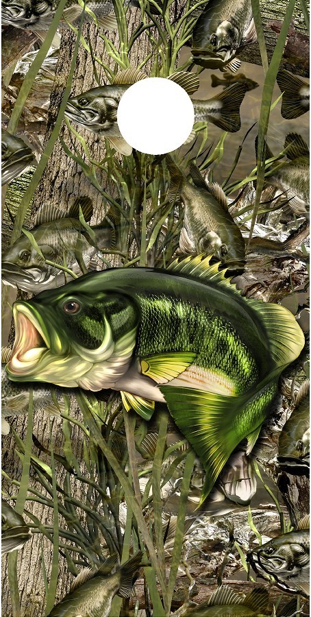 Bass fishing camouflage cornhole board game decal wraps