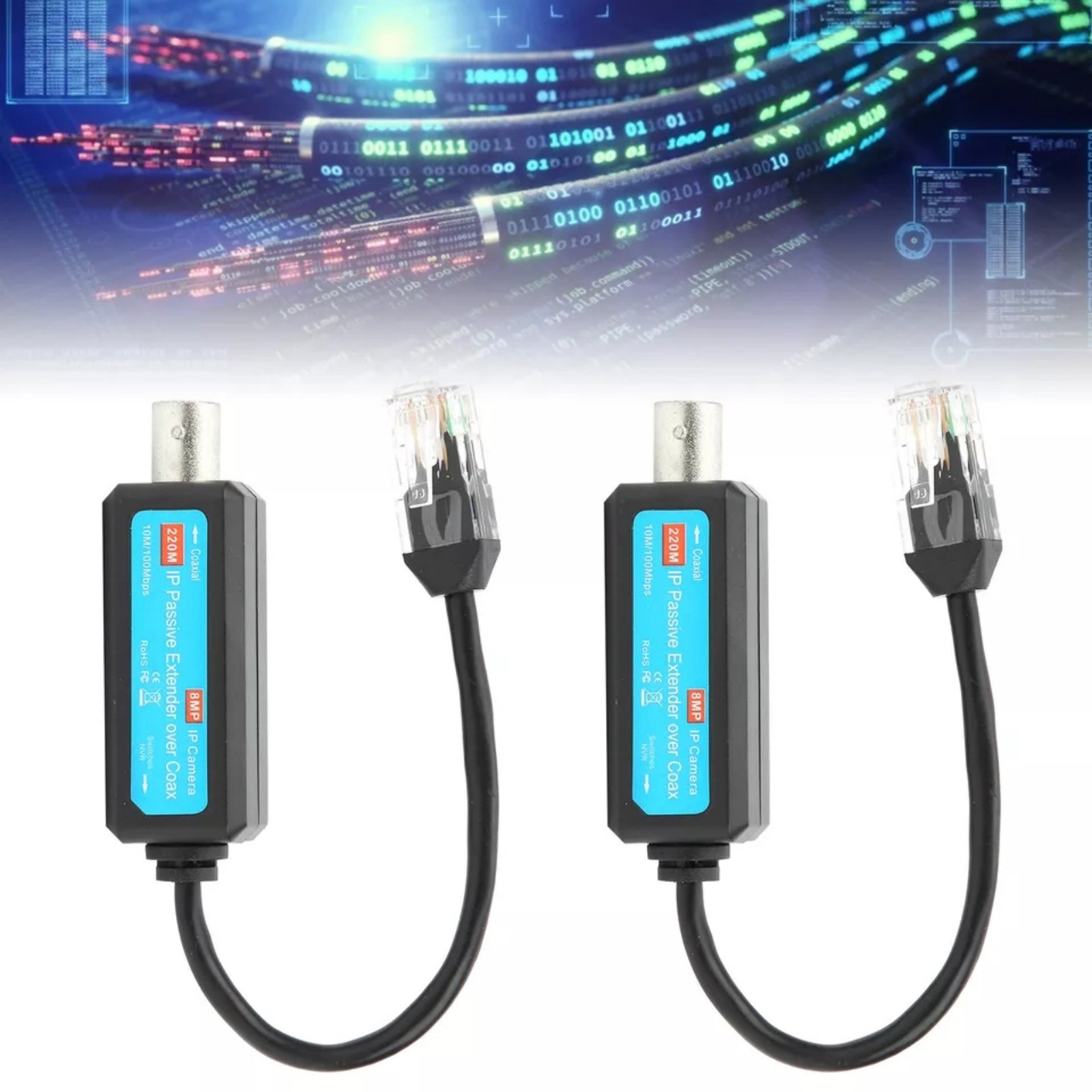 10/100mbps Passive Coaxial lP Extender 802.3 CCTV Accessories Easy to Operate