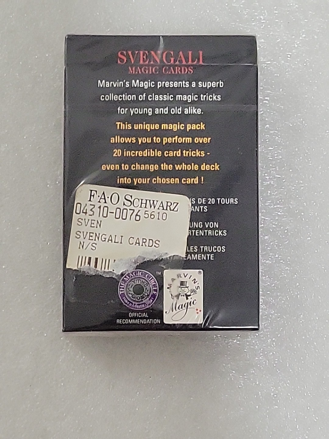 Marvin's Magic Presents Svengali Magic Cards