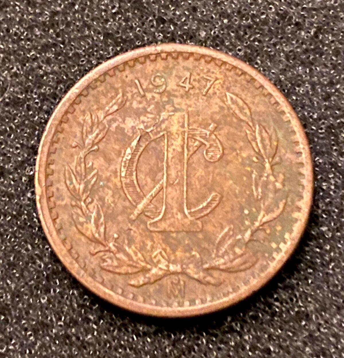 Bronze 1 Centavo Mexico 1947