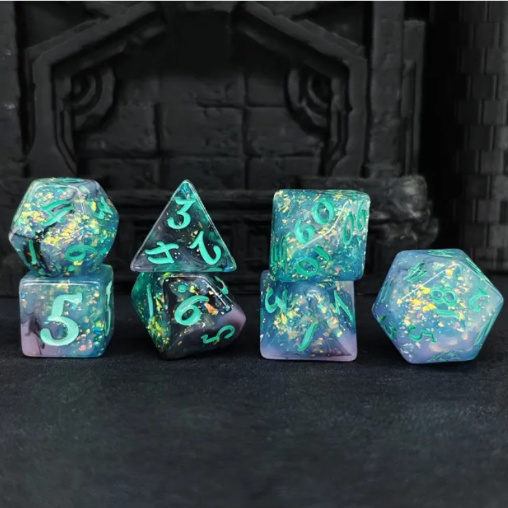 🍃✨Emerald Grove Dice Set | RPG DnD Dungeons Dragons AD&D Pathfinder d20