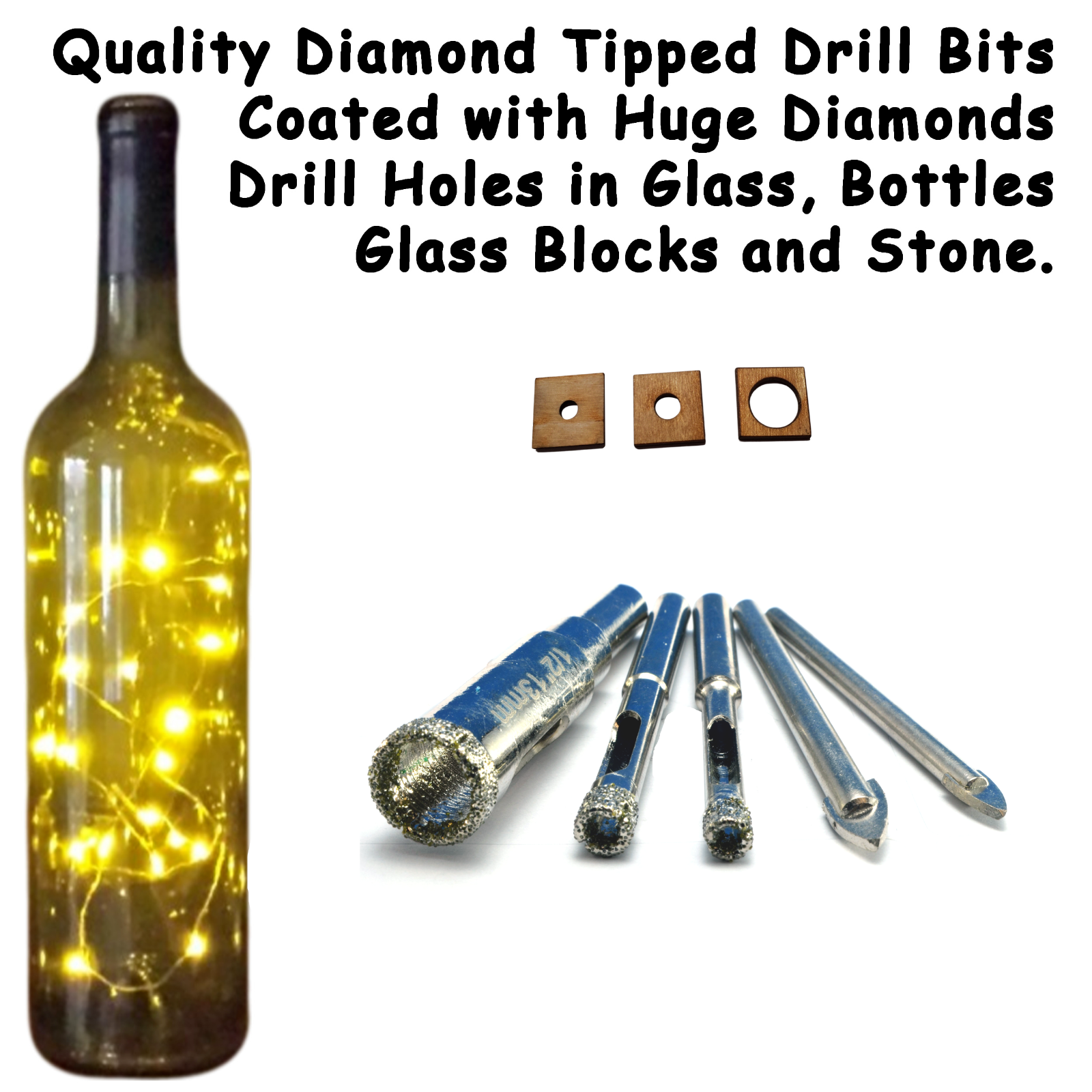 Glass Cutter Tool Glass Drill Bit Set Drill Holes in Glass Bottles to Make Lamps