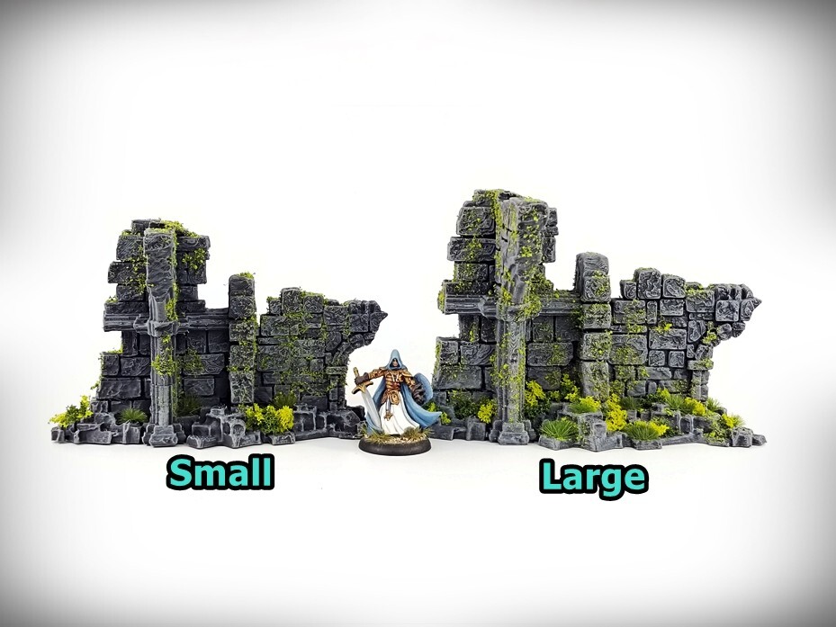 Ancient Ruins Terrain - Basic Wall "A" (Large) - Tabletop Wargaming RPG terrain