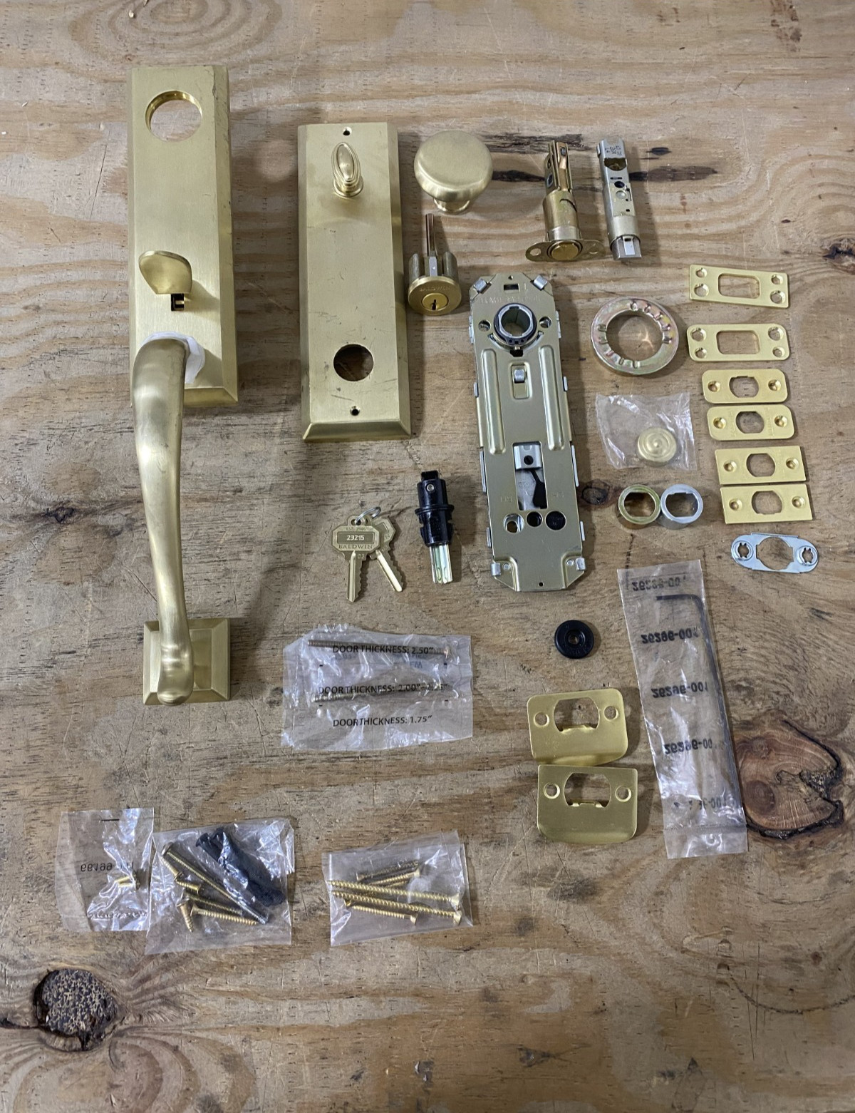 Baldwin EEDELxROUSBE044 Del Mar One Piece Single Cylinder Keyed Handleset *PARTS