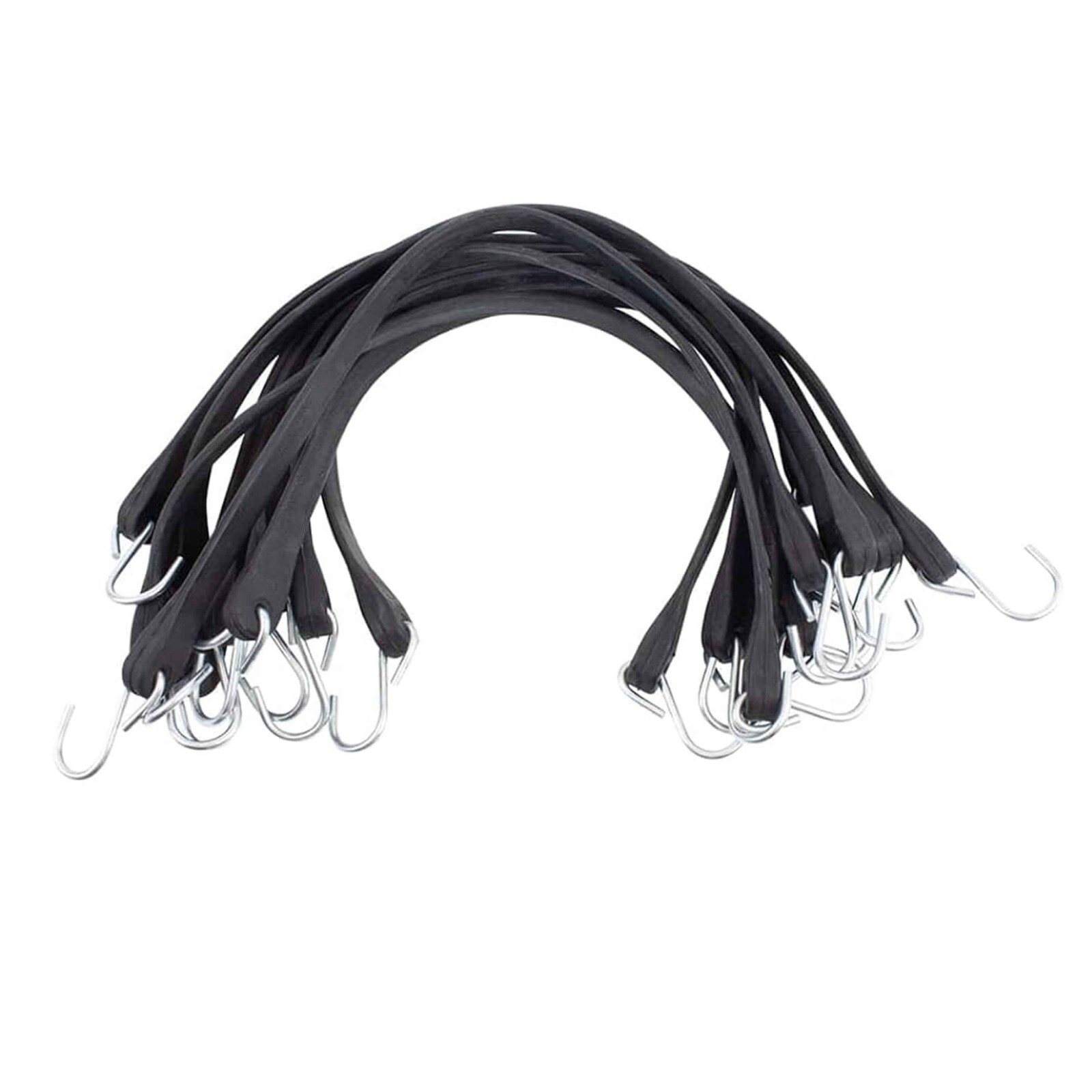 10-Pack 9" Tarp Straps Waterproof Natural Rubber Bungee Tie Down Cords