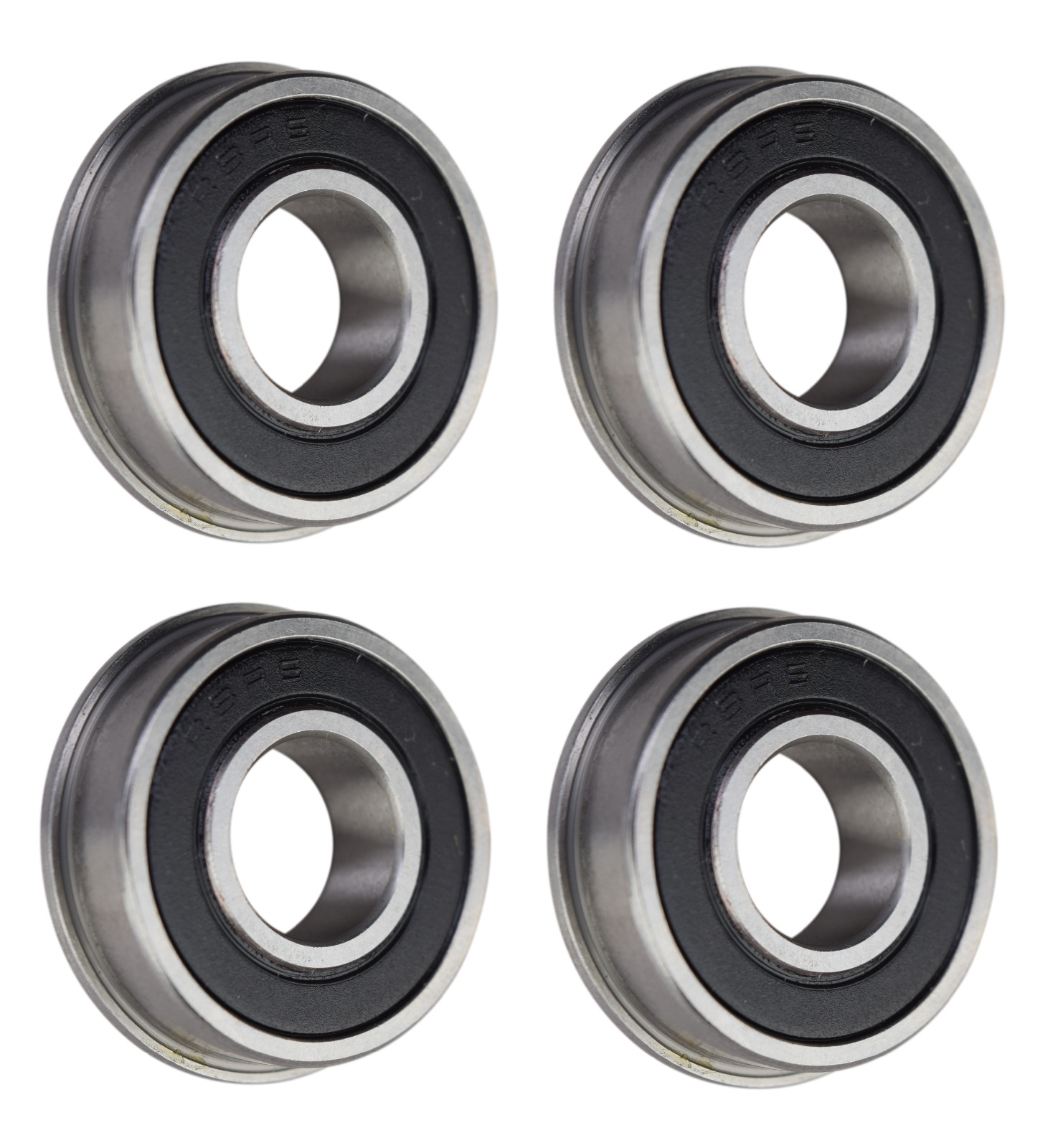 (4 Pack) FR8-2RS Flanged Sealed Radial Ball Bearing 1/2 ID X 1-1/8 OD X 0.312" W