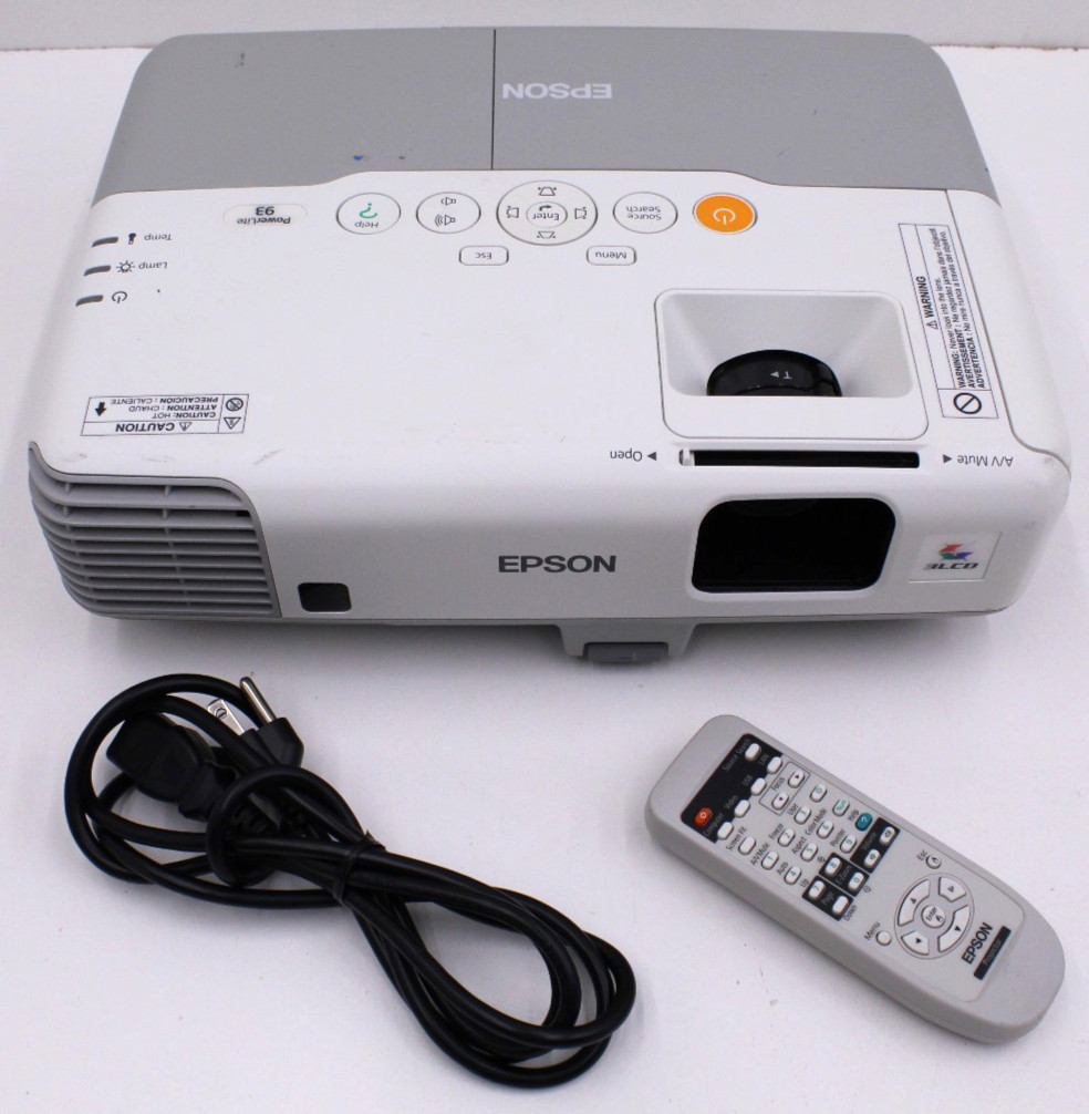 Epson PowerLite 93 Projector HDMI VGA RCA Lamp Hours 186 - Tested
