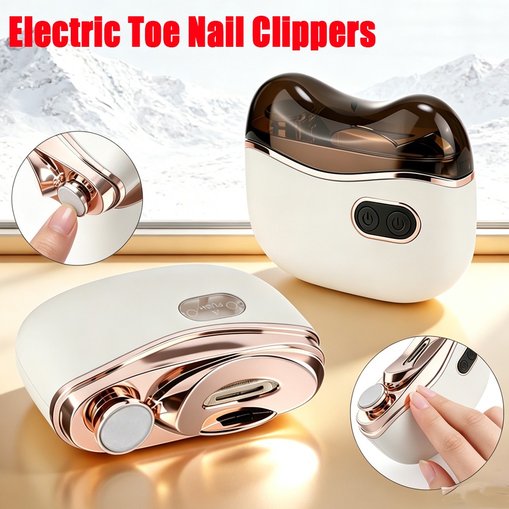 2 in 1 Electric Nail Clipper Polisher with Light Automatic Nail Cutter Clipper