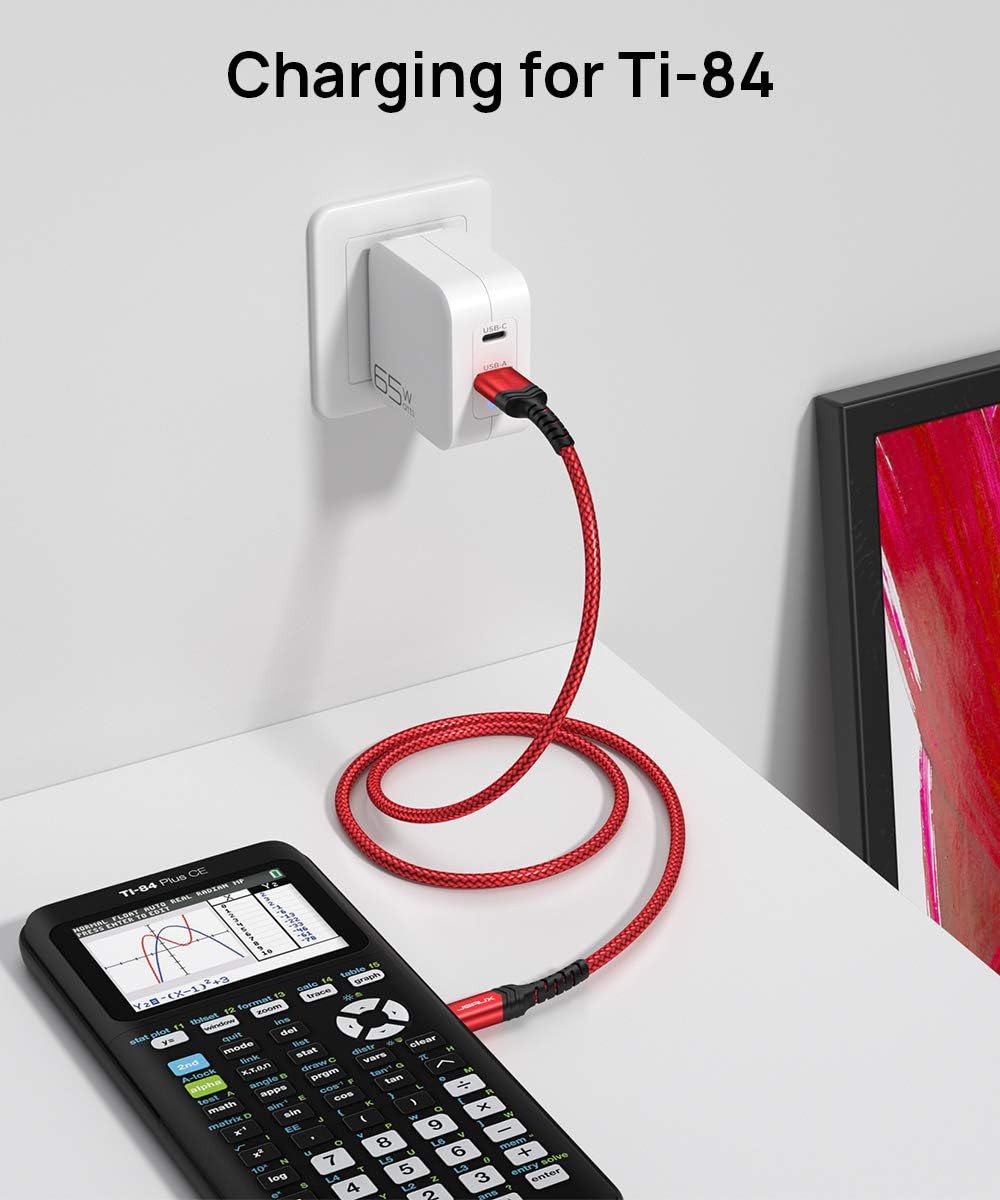 JSAUX Mini USB Cable[2-Pack 3.3ft+6.6ft], 2.0 Type A 3.3 ft + 6.6 ft, Red