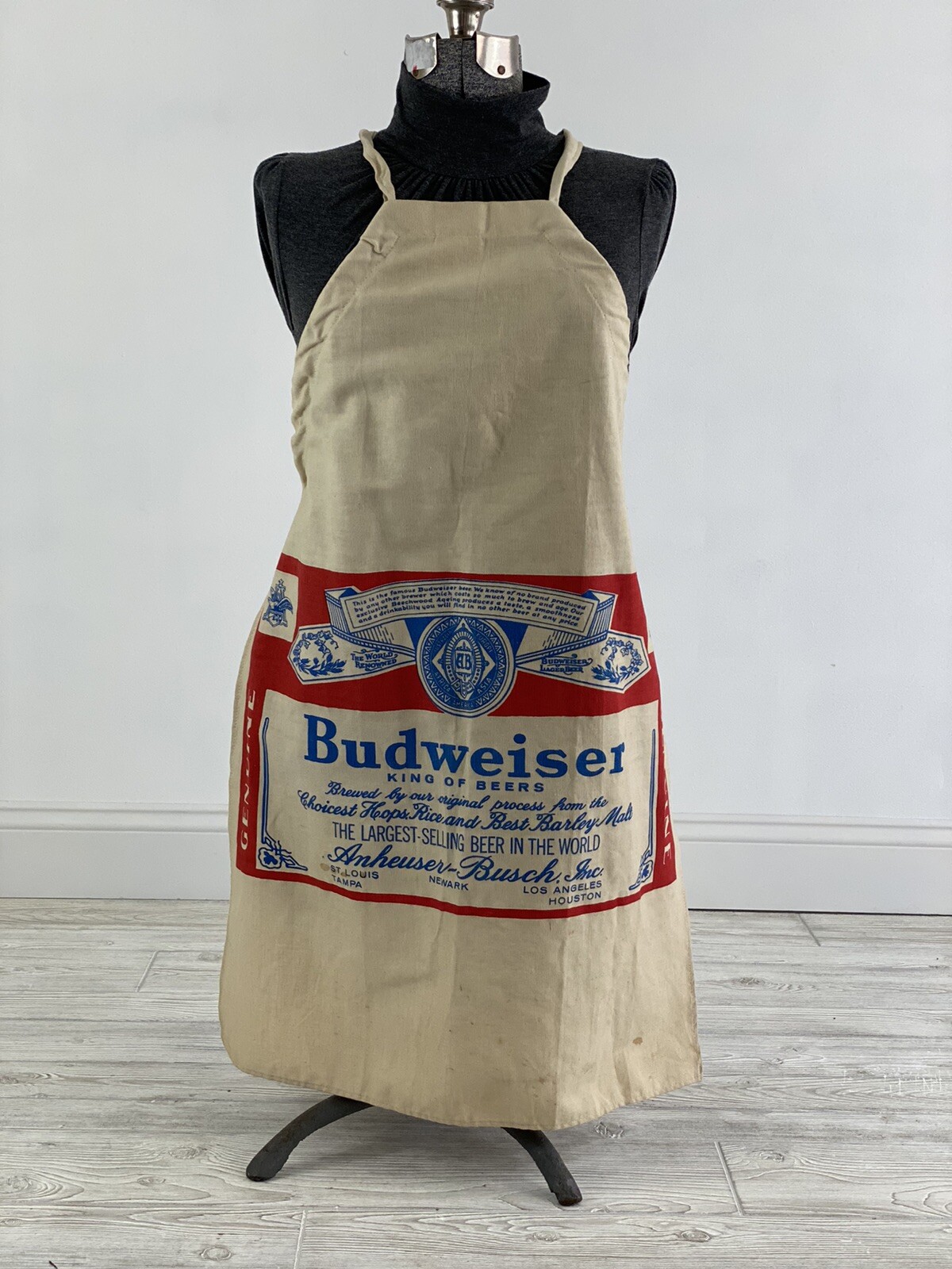 Vintage 70’s Budweiser Advertising Apron Ocean House Laguna Beach Cal. USA /r