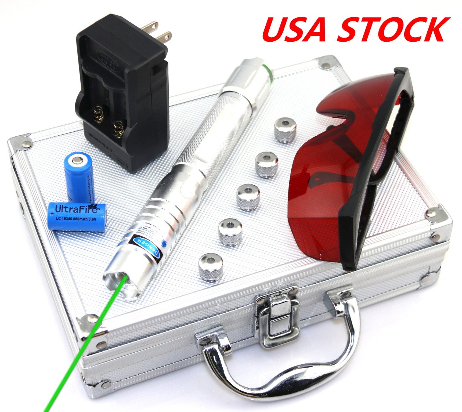 GQ1-L Adjustable Focus Green Laser Pointer Visible Laser Pen Beam US