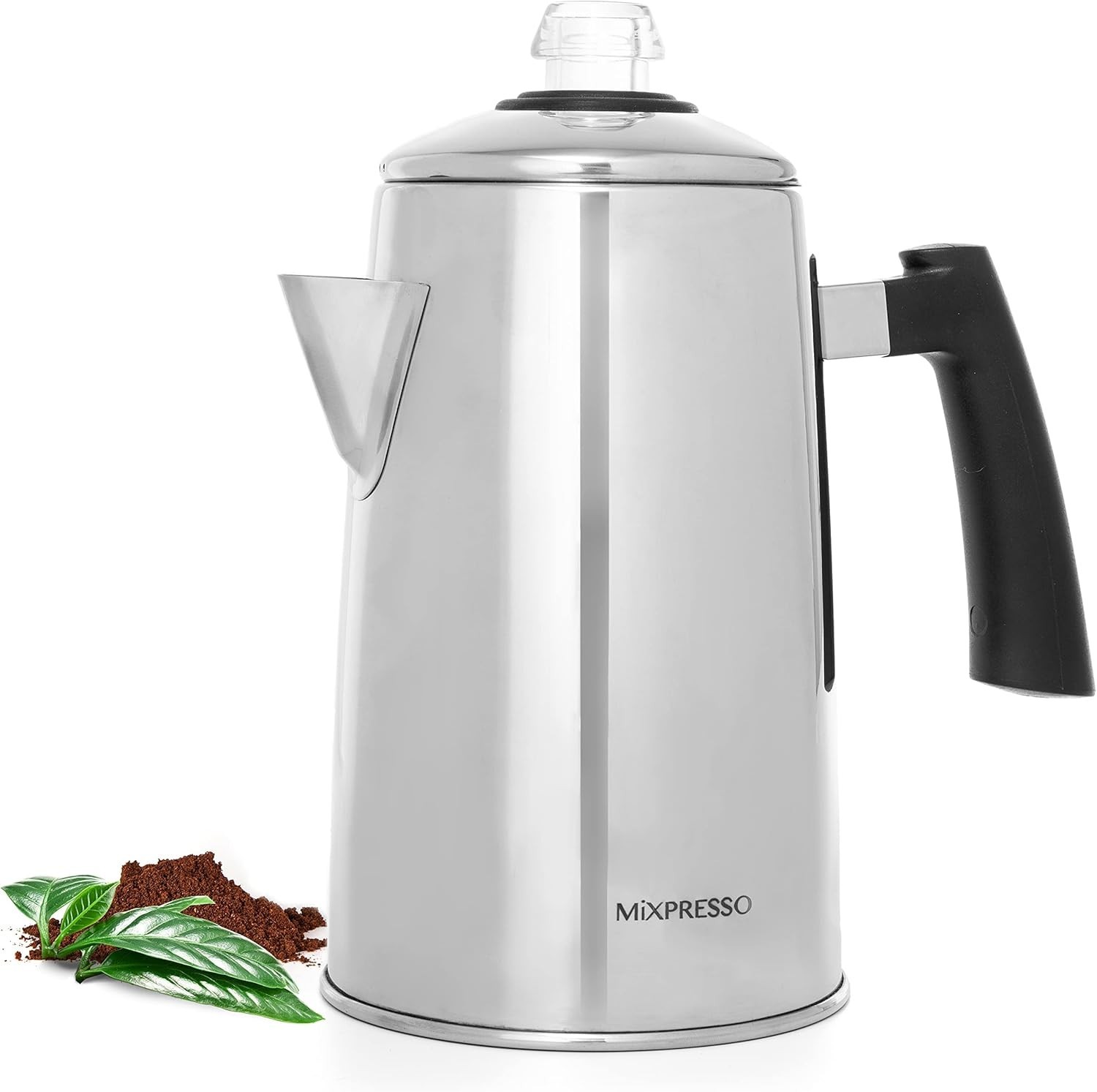Mixpresso Stainless Steel Coffee Percolator Stovetop, 52 oz Classic New open box