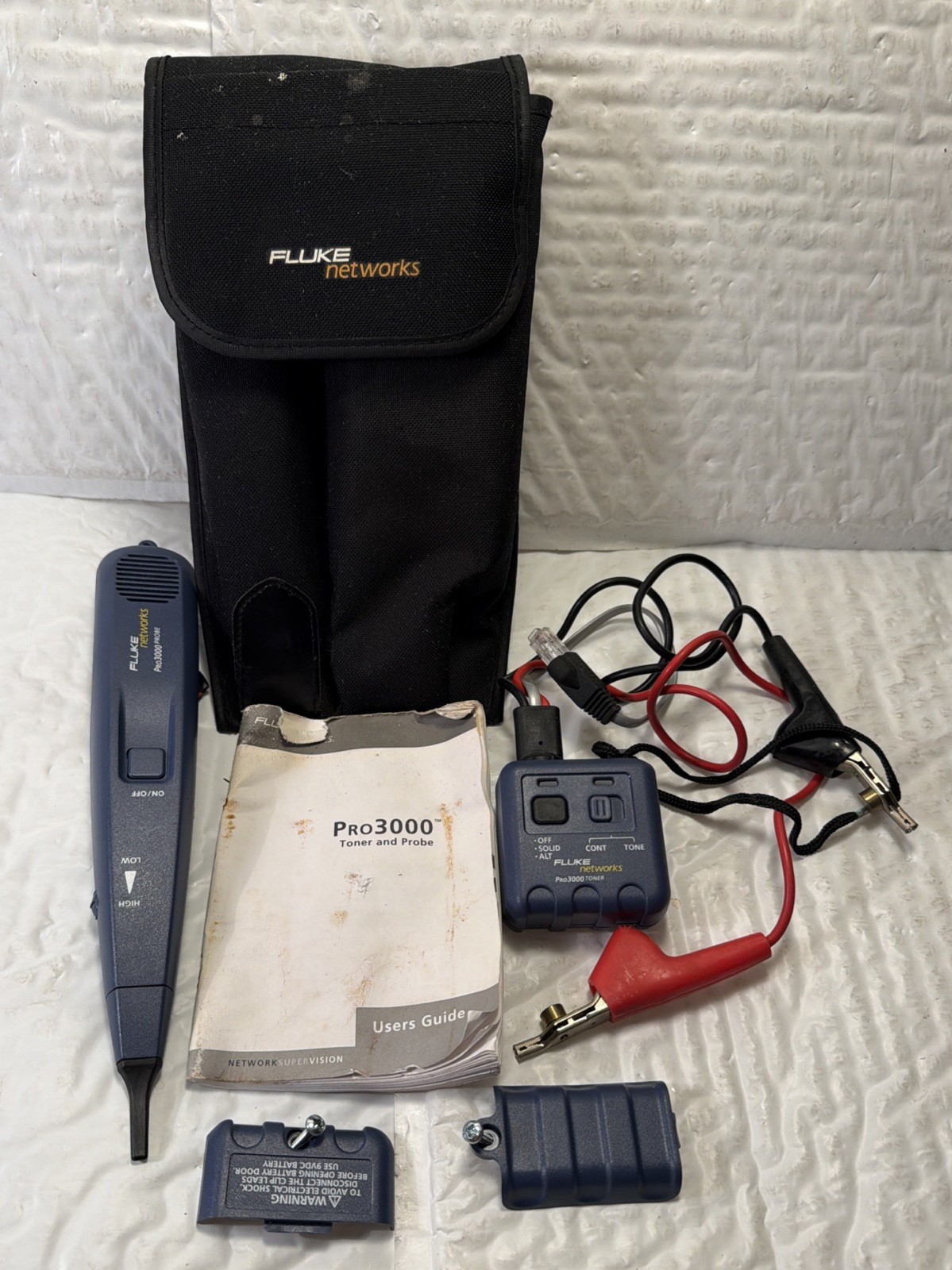Fluke Networks Pro 3000 Analog Probe & Toner Kit W/ Case & Manual - Tested