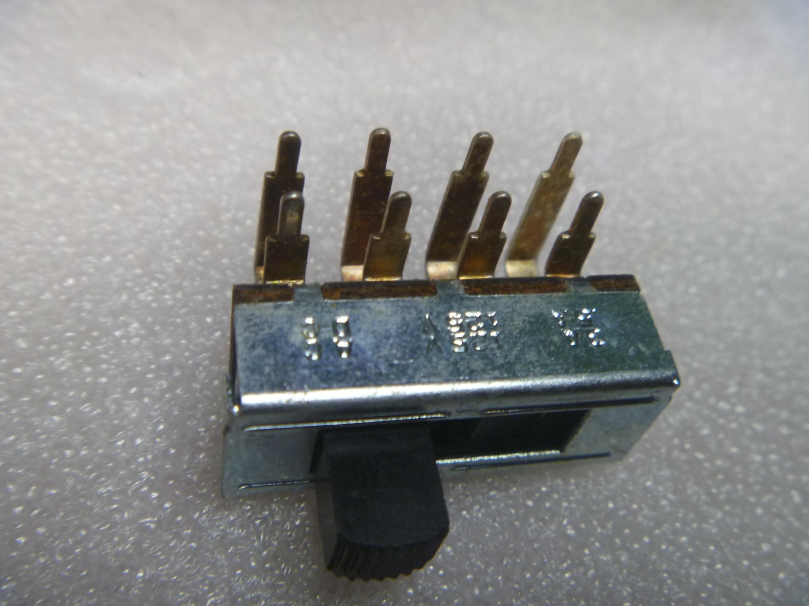 Stackpole Slide Switch 3 Position 2 Pole 8 Pin Right Angle PC Board Mount