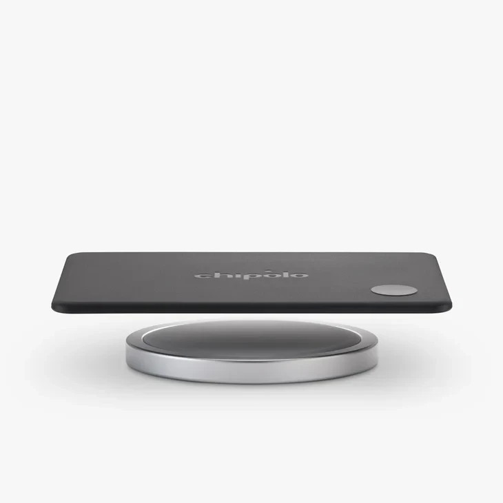 Chipolo Card Tracking Device, Charcoal, Apple & Android, Wireless Rechargeable