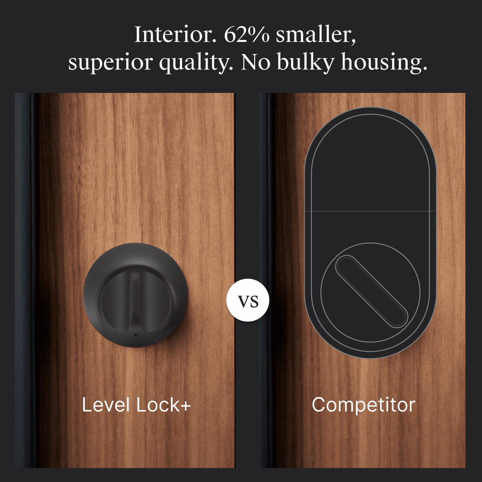Level Lock Smart Keyless Entry Smartphone Access Bluetooth HomeKit - Matte Black