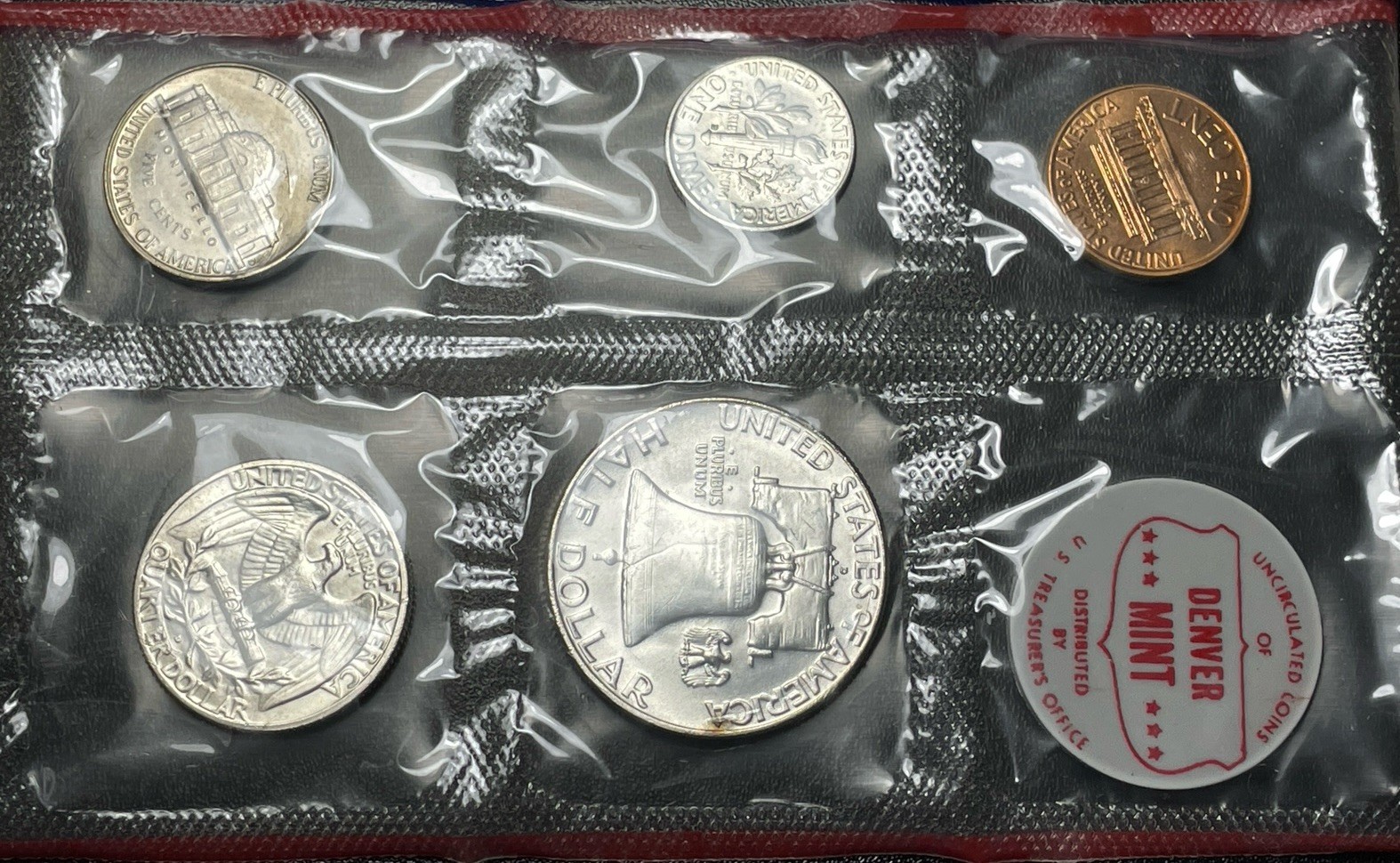 1961 P&D US Mint Uncirculated Silver Mint Set with Original Packaging/Cellophane