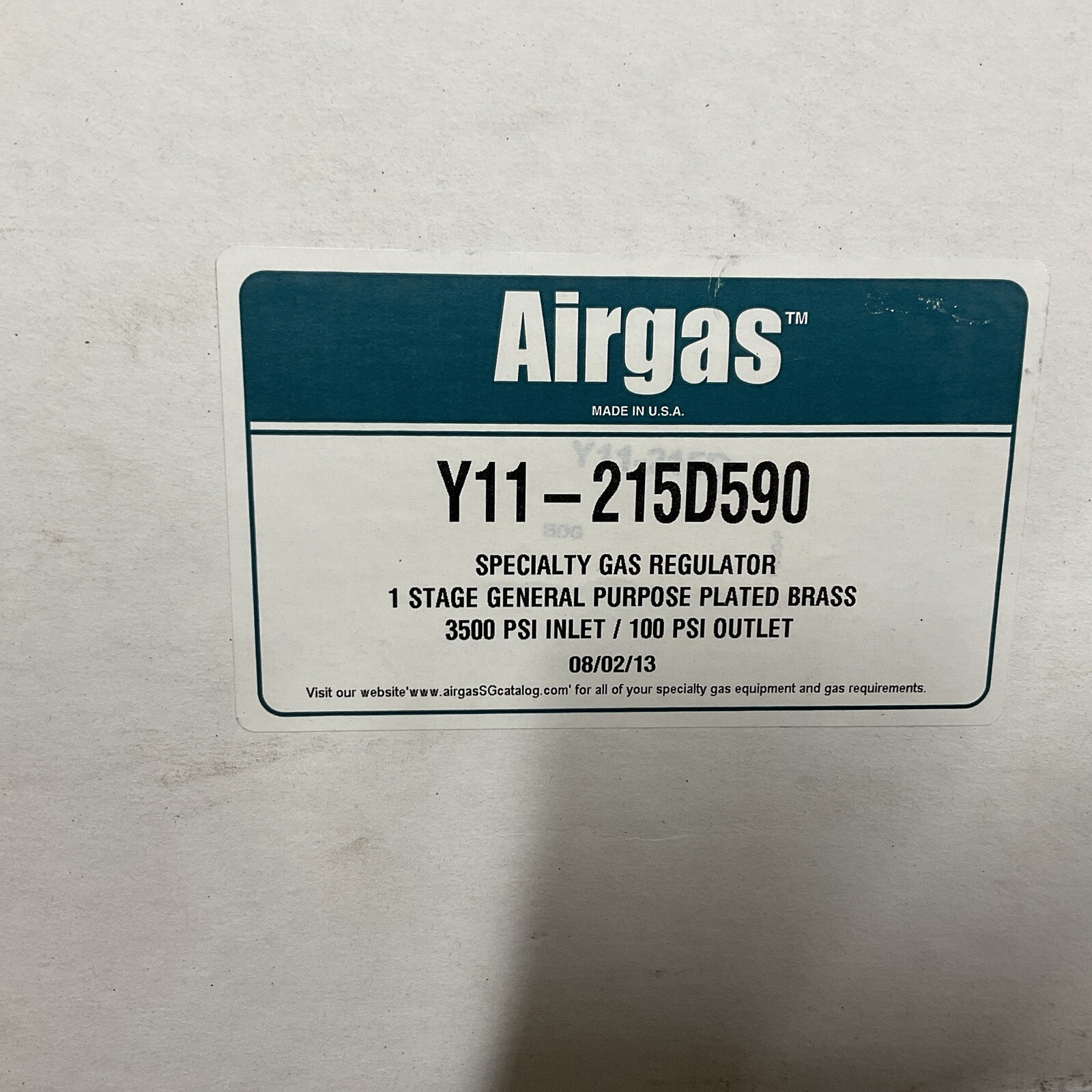 Airgas Y11-215D590 Regulator General Purpose. NOS