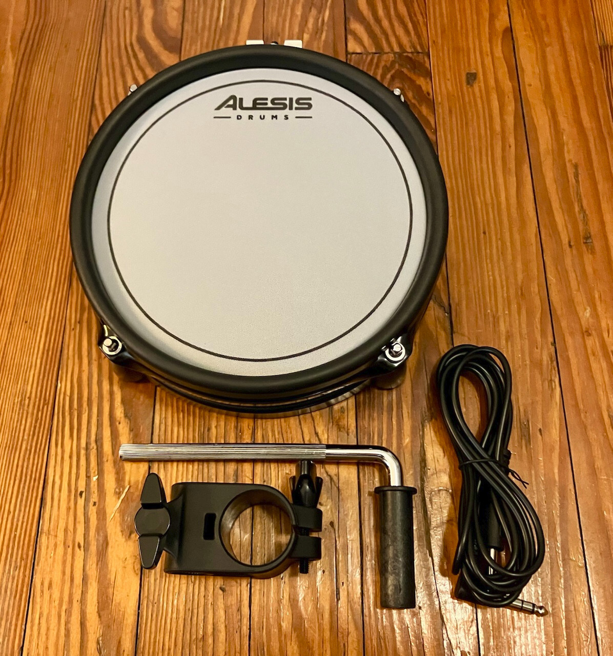 Red Alesis 8" Mesh Drum Pad & Cymbal w/15" Arm NEW w/2 Cables Nitro Pro