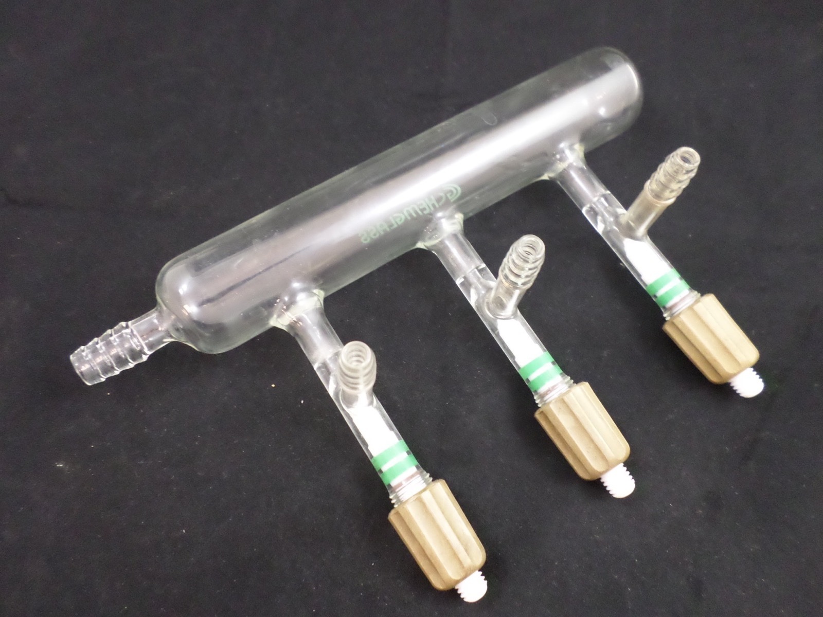 Chemglass Glass 240mm 3-port Single Bank Vacuum Manifold AIRFREE CG-4434-01