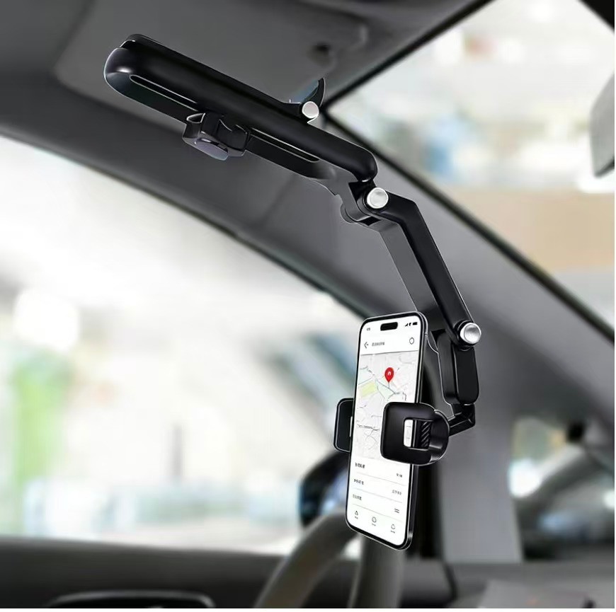 Sun visor phone holder, 360° rotating and retractable car phone holder, hands-fr
