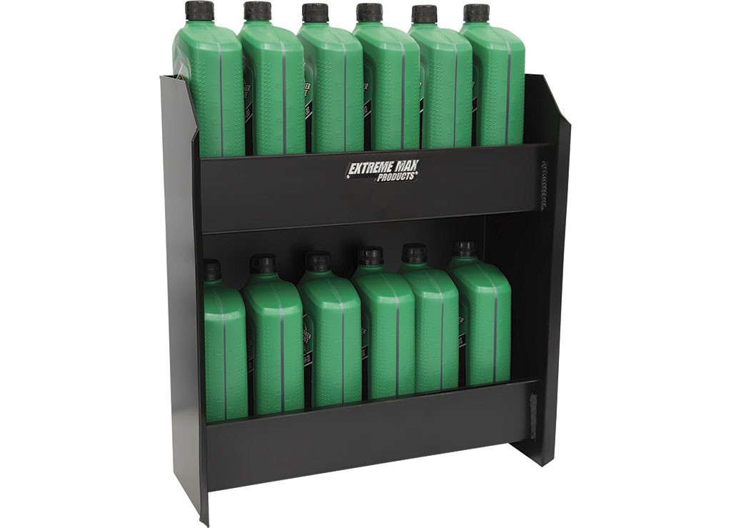 Extreme Max 5001.6567 Wall-Mount Aluminum Junior 12-Quart Oil Jug Cabinet Black