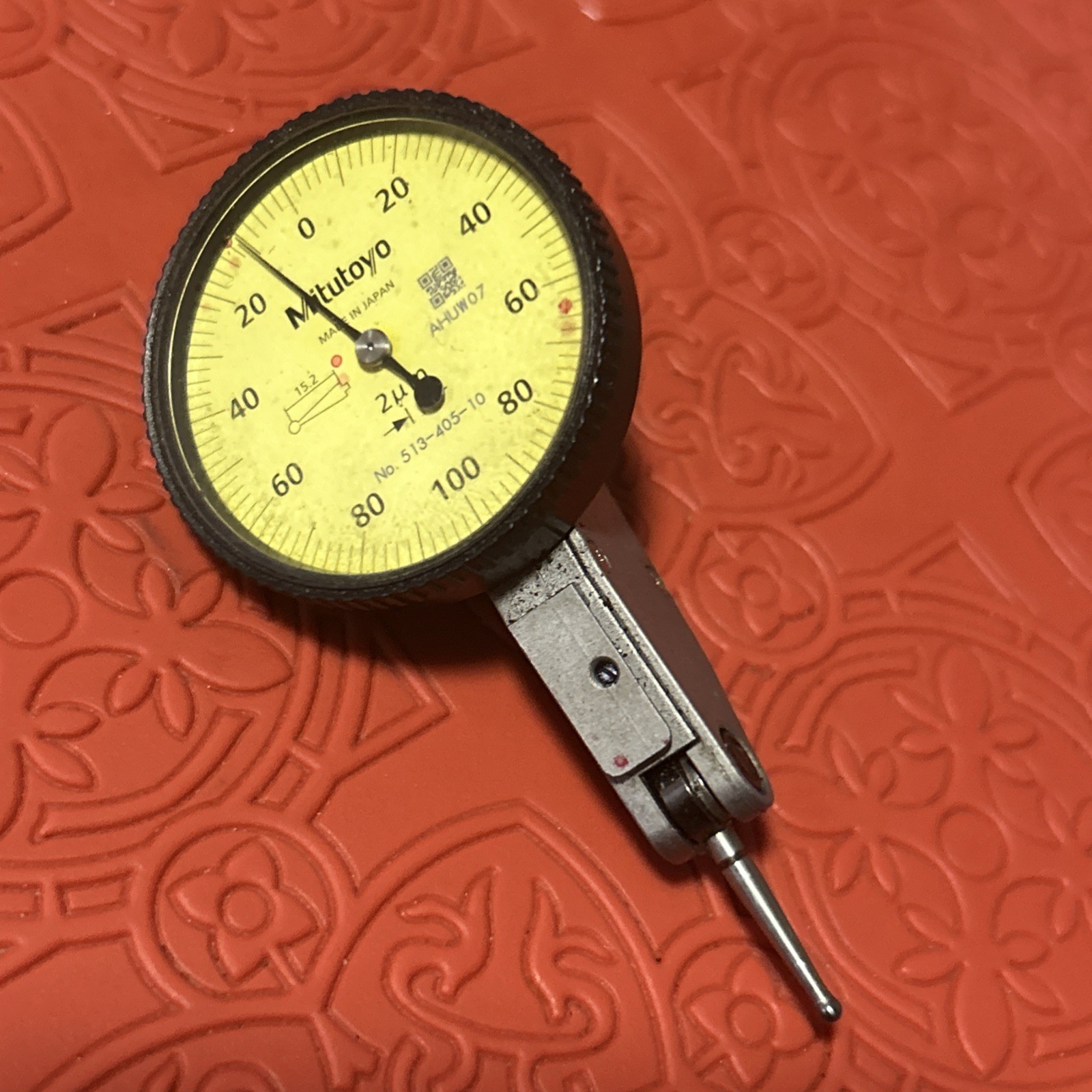 Mitutoyo 513-405-10 Dial Test Indicator, 0.2mm Range, 0.002mm Graduation (SU38)