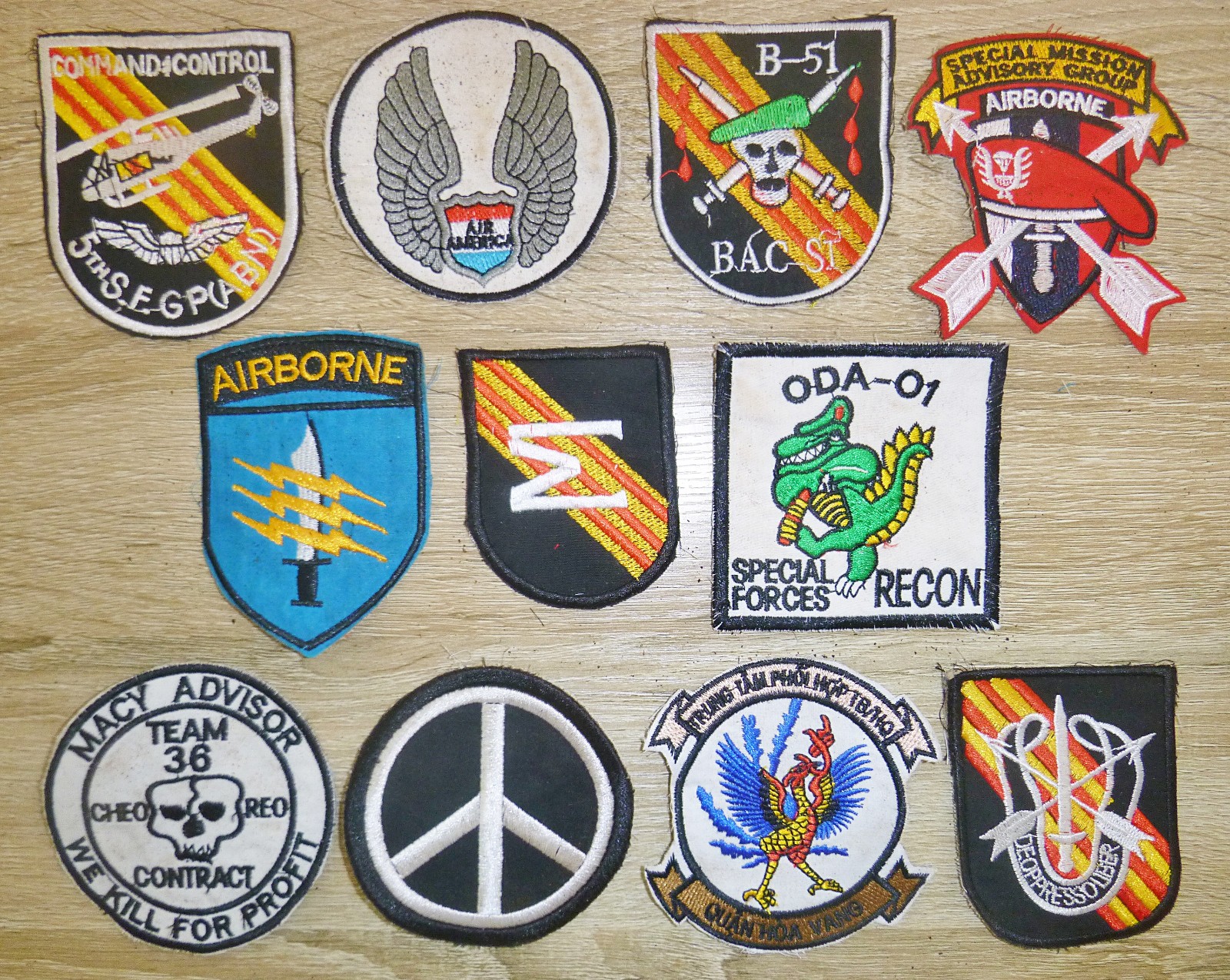 CIA - Air America - Lot of 11 Patch - MACV-SOG - Special Forces - Vietnam War