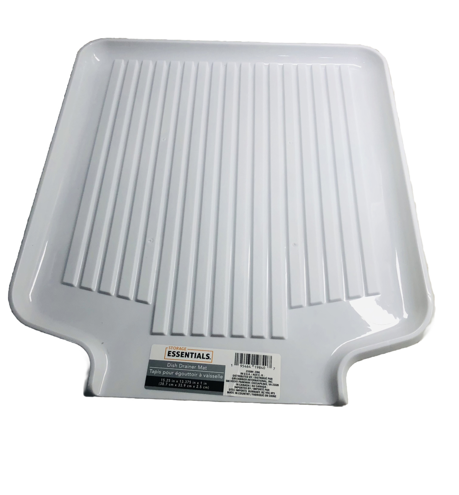 Storage Essentials White Dish Drainer Mat 15.25 X 13.375 X 1"-Brand New-SHIP24HR