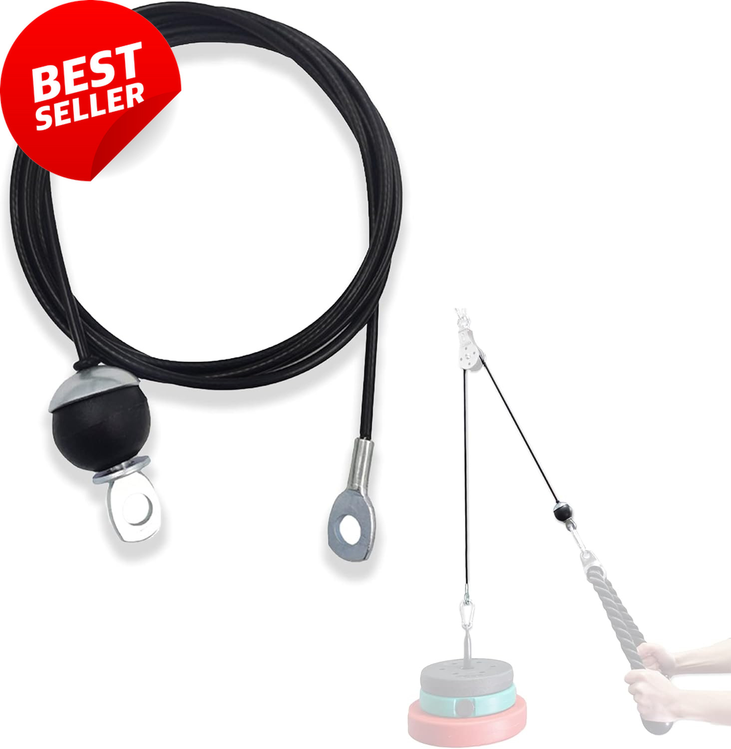 Fitness Gym Replacement Cable,5mm Steel Wire Rope,Heavy Duty for Pulley Machine
