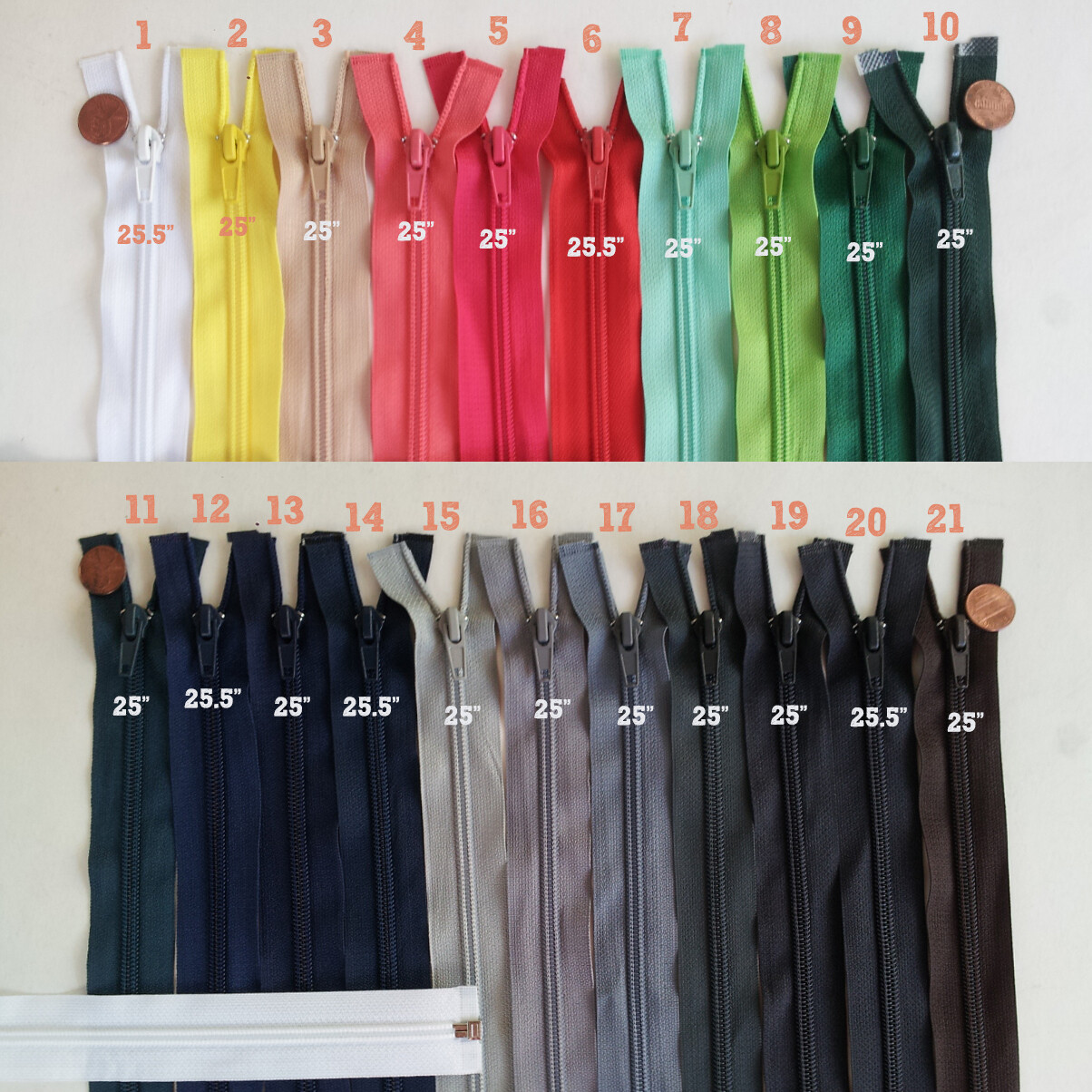 Open End Nylon #5 Jacket Zippers 25" Separating Zipper J25