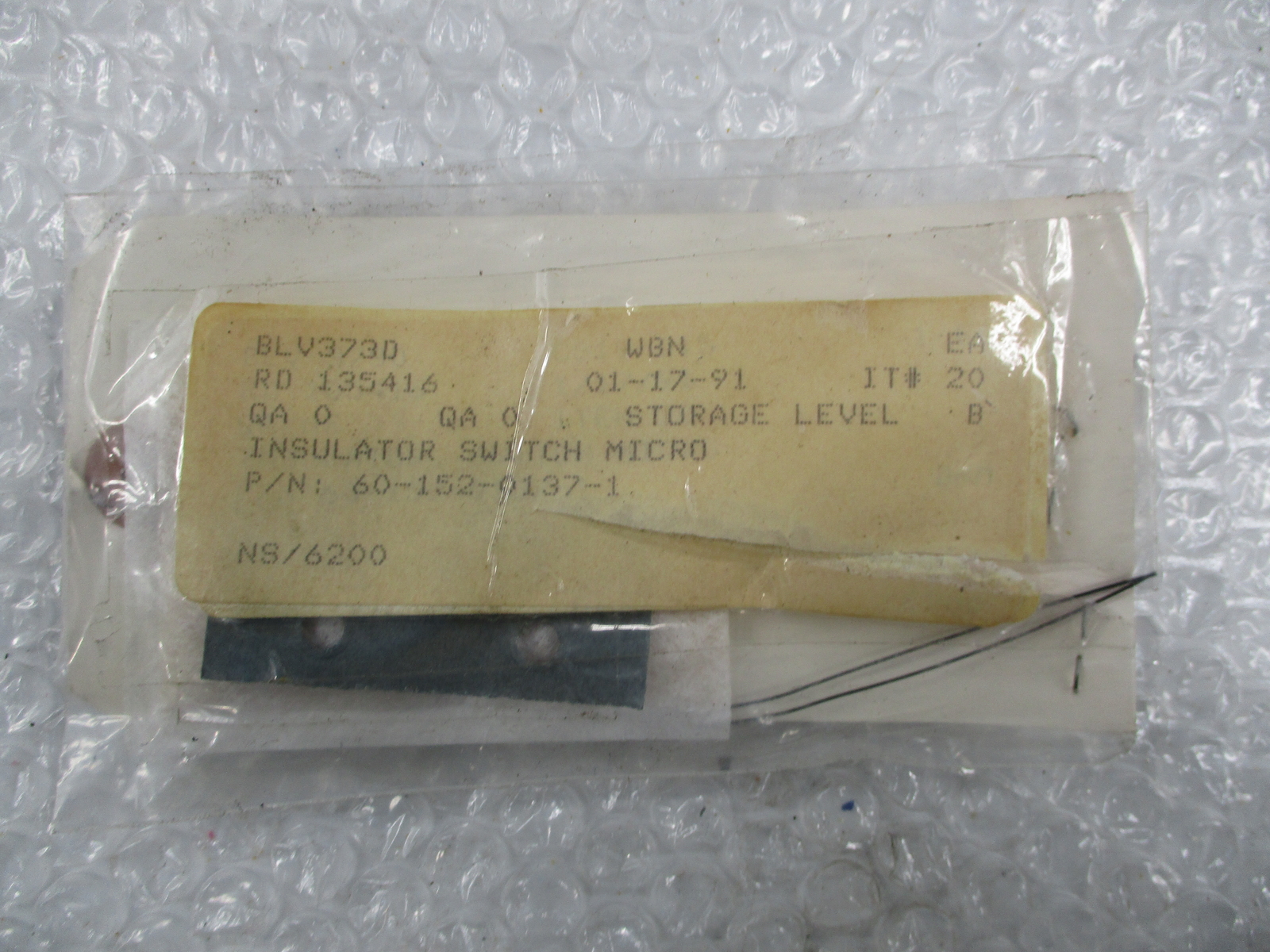 INDUSTRIAL SPARE 60-152-0137-1 INSULATOR SWITCH NSNP