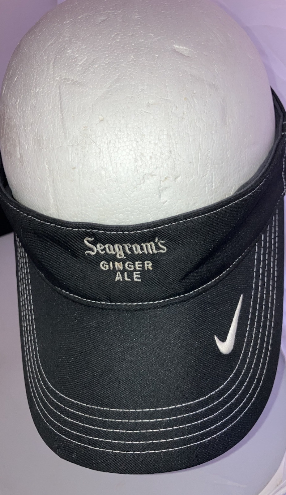 Nike Golf Seagram’s Ginger Ale Adjustable Black Sun Golf Visor