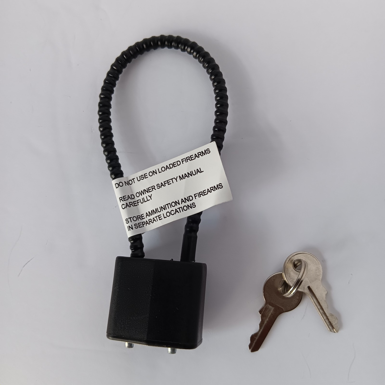 Mascon MCL01-P Black Cable Gun Lock W/ Instructions & 2 Keys NEW