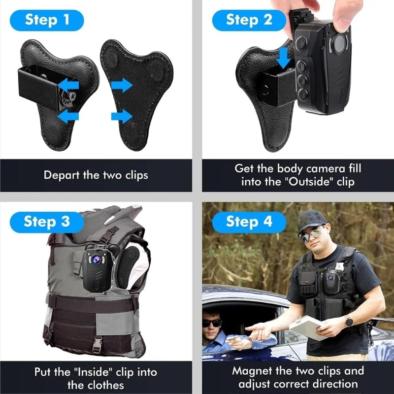 Strong Body Camera Mount Clip Keeps Body Camera Stable During Use