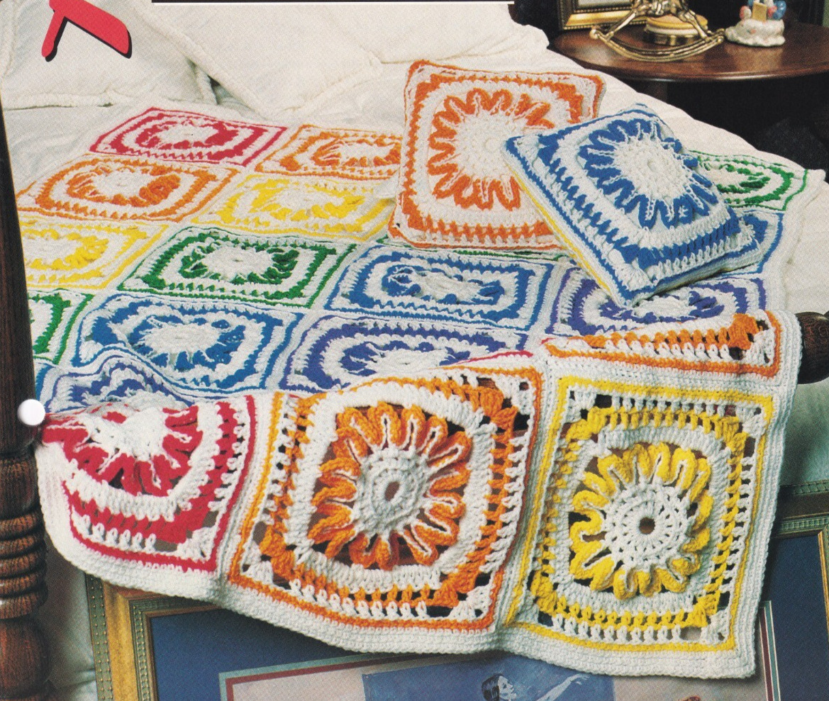 Crochet Afghan Pattern RIBBON CANDY Instructions Annie's