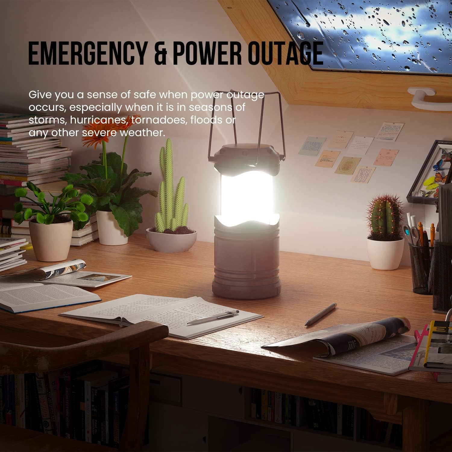 LED Camping Lantern, 4 Pack Battery Powered Flashlight for Power Outages, Portab