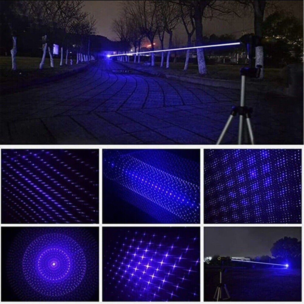 Adjustable High Power Blue Laser Burning Light Pointer Visible Dot Torch Light